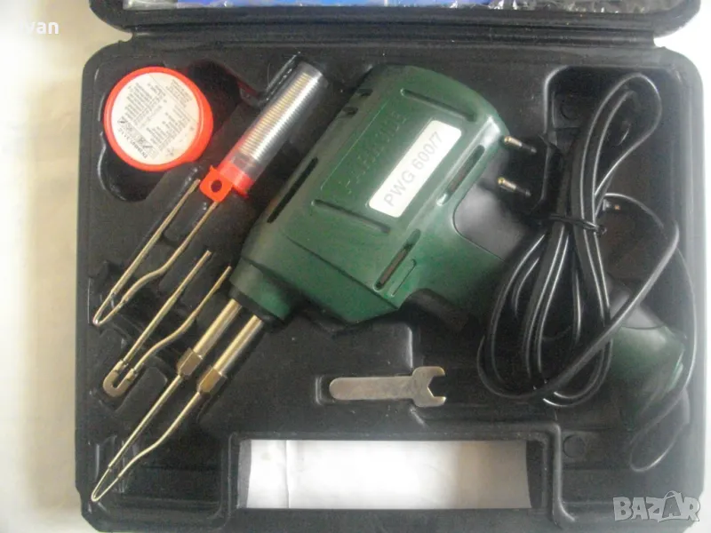 ПОЧТИ НОВ 180 ВАТА ЕЛЕКТРИЧЕСКИ ПОЯЛНИК ГОЛЯМ ОРИГИНАЛЕН НЕМСКИ PARKSIDE ПЪЛЕН КОМПЛЕКТ 2003г GERMAN, снимка 1