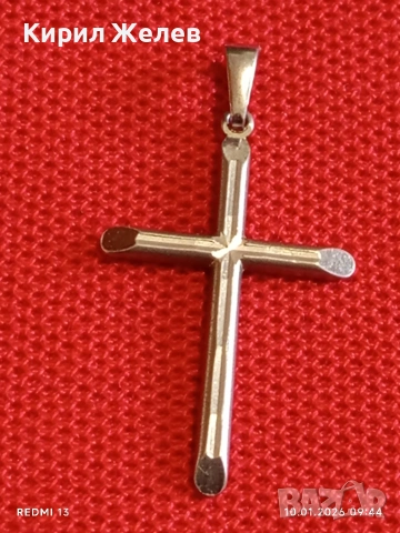 Сребърна висулка кръст елегантен стилен дизайн много красив 52372, снимка 7 - Колиета, медальони, синджири - 53051127