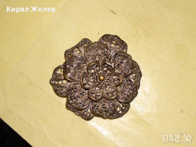 ФИЛИГРАННА СТАРИННА СРЕБЪРНА ФЛОРАЛНА БРОШКА МАЙСТОРСКА РЪЧНА КУЮМДЖИЙСКА ИЗРАБОТКА 34408, снимка 17 - Антикварни и старинни предмети - 39507516