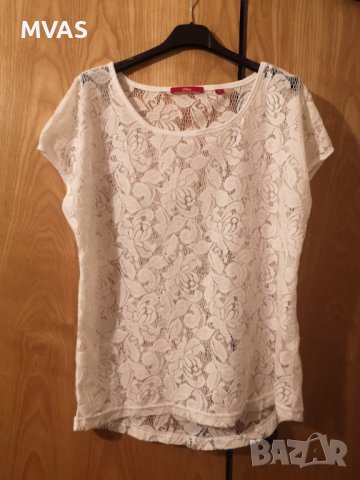 Бяла мрежеста блуза топ М размер дамска плаж бански