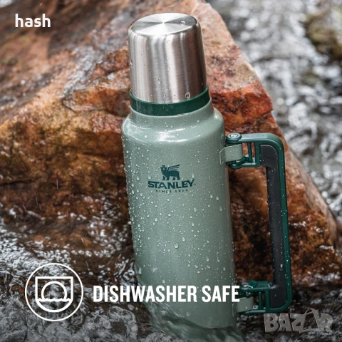 Термос Термобутилка Stanley The Legendary - Hammertone Green, 1400 ml, снимка 7 - Термоси - 53932148