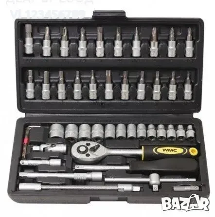 Комплект Инструменти WMC 46 части гедоре-тресчотка с накрайници
