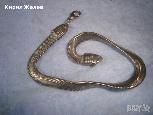 СРЕБРИСТА ВИНТИДЖ ПЛЕТКА МЕТАЛНА СТИЛНА ГРИВНА ЛЕНТОВИДНА 28011, снимка 5 - Гривни - 37065701