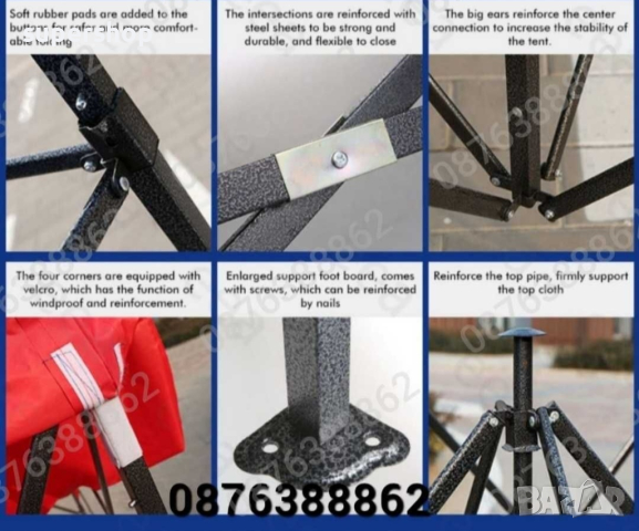 Платнище за Сгъваема Шатра Хармоника, Непромокаемо Платнище, снимка 11 - Градински мебели, декорация  - 44569558
