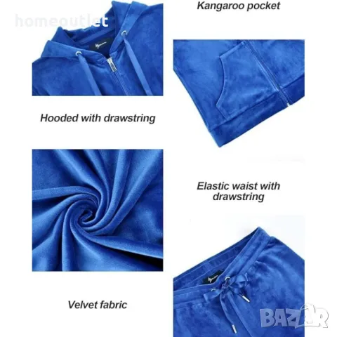 ПРОМОЦИЯ Дамски спортен комплект от висококачествена плюшена материя, в тъмно синьо, снимка 4 - Спортни екипи - 48028329