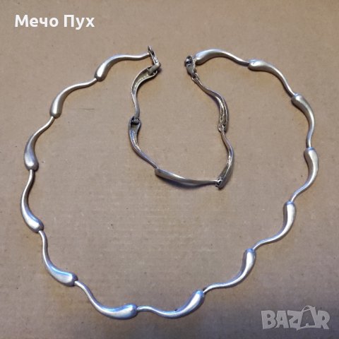 Сребърно двойно колие (187), снимка 4 - Колиета, медальони, синджири - 42392267