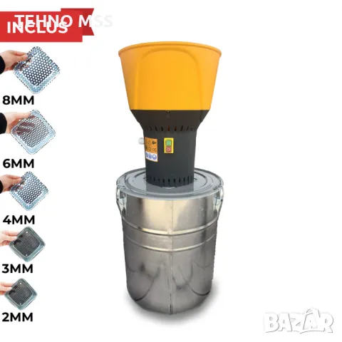 Електрическа мелница HOLZ MILL- 50L СИВ / 5 сита/ 1,3кВт, снимка 2 - Други стоки за животни - 50034094