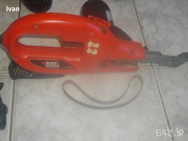 Black Decker KA293E-Английски Мини Лентов Шлайф-Ел.Пила-350 W-ОТЛИЧЕН-Шлайфане Труднодостъпни Места, снимка 17 - Други инструменти - 42444011