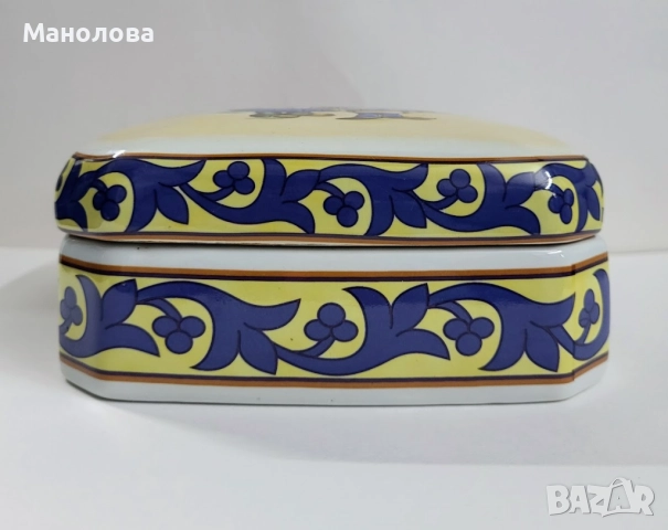 Кутия от керамика, репродукция на Френско народно изкуство, Fa ïence de Quimper., снимка 7 - Други ценни предмети - 52384862