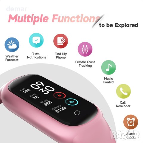 Часовник TOOBUR за фитнес проследяване за жени, Android iOS, снимка 7 - Смарт гривни - 42833784