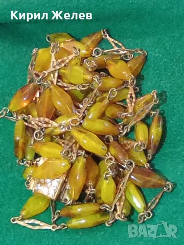 СТАРИННА АРТ ДЕКО ОГЪРЛИЦА от МУРАНО и БРОНЗ ЦВЕТНО ВЕНЕЦИАНСКО СТЪКЛО РЕТРО АРТ БИЖУ РЯДКО 24328, снимка 17 - Антикварни и старинни предмети - 33957553