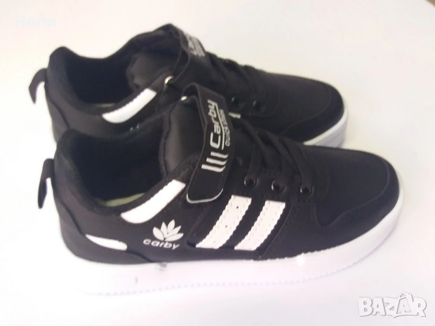 Детски маратонки черни с бяло, снимка 2 - Детски маратонки - 54266653