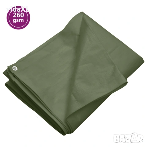 vidaXL Брезент, 260 г/м², 3x4 м, зелен, HDPE(SKU:151547)