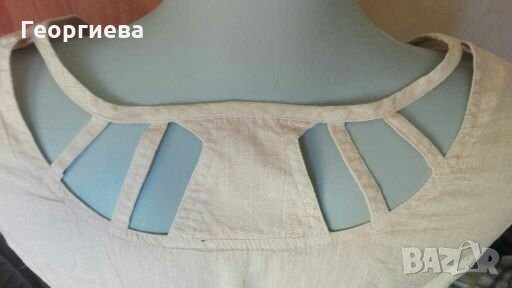 Бежова спортно елегантна рокля 100% памук👗🍀M/L, L👗🍀арт.1009, снимка 5 - Рокли - 29948064