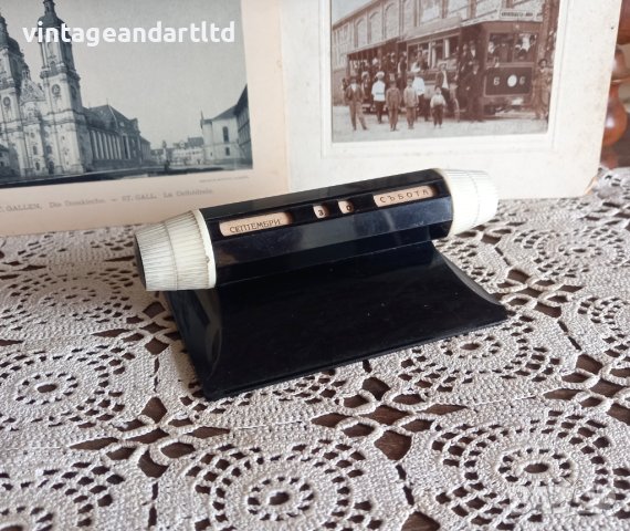 Колекционерски вечен календар, поставка за писалки, царство България, 40те, снимка 2 - Антикварни и старинни предмети - 42167036