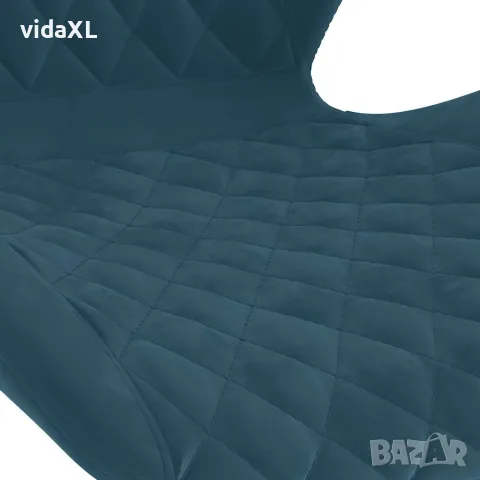 vidaXL Бар табуретки, 2 бр, сини, кадифе, снимка 7 - Столове - 56147002