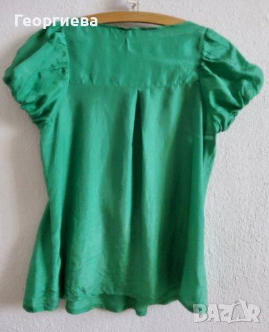 Лятна блуза в свежо зелено с дантела, снимка 4 - Корсети, бюстиета, топове - 37776459