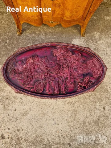 Красива китайска овална фигурална масичка , снимка 3 - Маси - 47685772