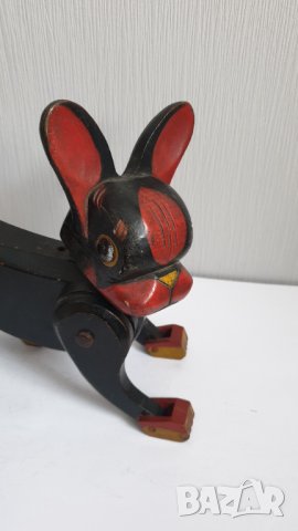 Стара дървена играчка куче, снимка 2 - Колекции - 44177344
