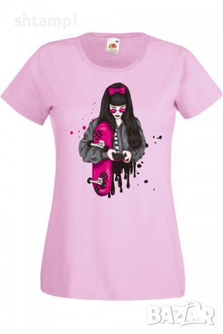 Дамска Тениска Scate woman purple,Изненада,Повод,Подарък,Празник, снимка 2 - Тениски - 37639528