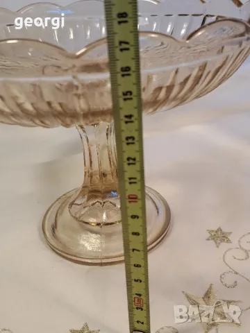 Стара стъклена фруктиера от цветно стъкло 14/1, снимка 5 - Антикварни и старинни предмети - 49396923