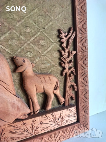 Прекрасна Стара Икона Дърворезба Исус Христос Добрия Пастир, снимка 4 - Икони - 54020199