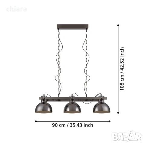 ОСВЕТИТЕЛНО ТЯЛО ВИСЯЩО EGLO LUBENHAM 1, снимка 2 - Лампи за таван - 54131684