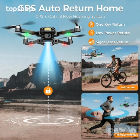 GPS Дрон TOPBLASTERBOX H11 – 4K Камера, EIS Стабилизация и Дистанционно с HD Екран, снимка 7 - Дронове и аксесоари - 53990837