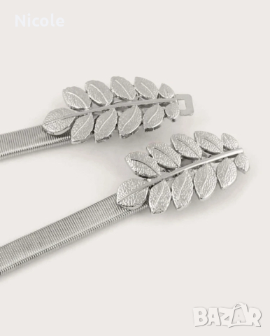 Златни и сребърни елегантни еластични метални колани, снимка 7 - Колани - 44553694