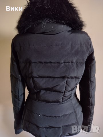 Дамско черно яке  с пух  Zara , снимка 6 - Якета - 34506346