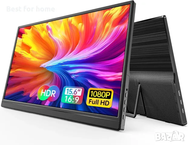 Преносим монитор WGK 14 инча, 1200P FHD+, 100% sRGB, HDMI/USB-C; съвместим с лаптопи