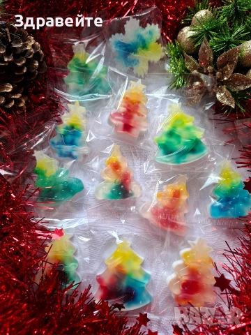 Коледни глицеринови сапунчета за подаръци