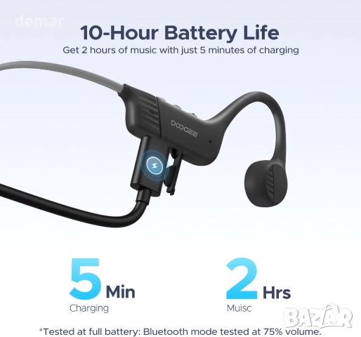 Слушалки DOOGEE с костна проводимост, спортни Bluetooth слушалки, снимка 7 - Bluetooth слушалки - 52973099