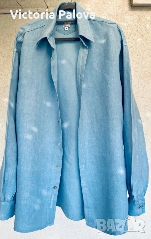 Луксозна риза DEERBERG тежък лен унисекс, снимка 2 - Ризи - 52159100