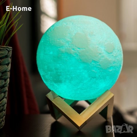 Нощна лампа луна с 3D форма,16 цвята и дистанционно, снимка 1 - Лед осветление - 30920136