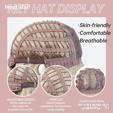 Висококачествена светло руса чуплива перука с тъмни корени на път, снимка 8 - Аксесоари за коса - 51058457