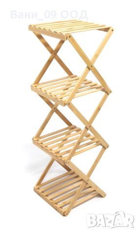 91см Сгъваема бамбукова етажерка за баня