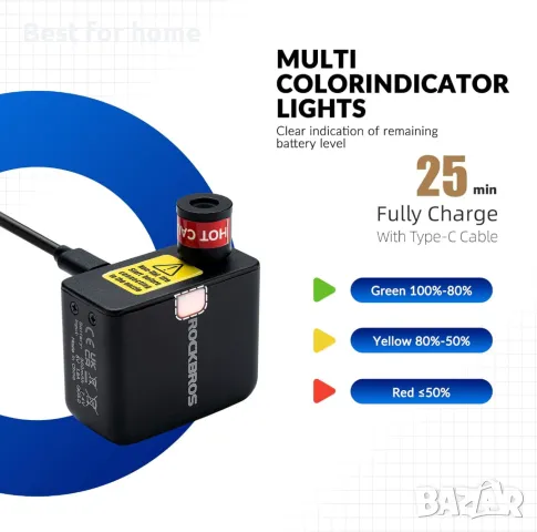 Мини електрическа велосипедна помпа ROCKBROS, снимка 6 - Аксесоари за велосипеди - 50043586