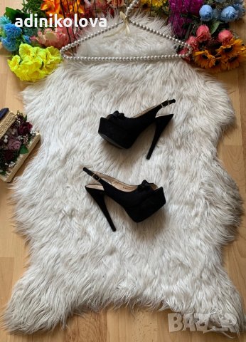 Обувки на ток с панделки