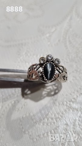 Vintage сребърен пръстен 925 с котешко око 
