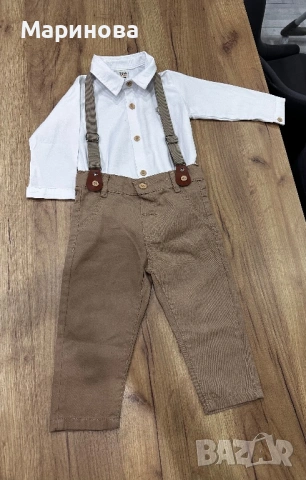 Бежов комплект за момче 86-18м