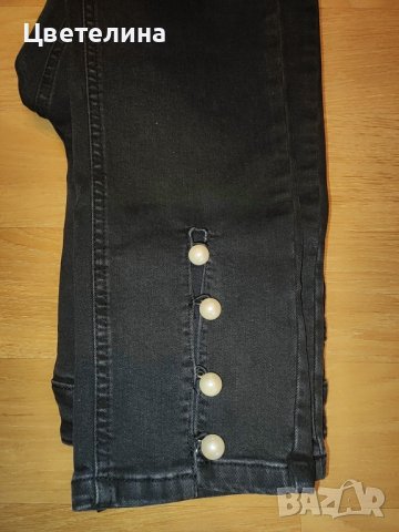 Дамски черни дънки от варен памук с перли на LC WAIKIKI размер S/34 цена 35 лв., снимка 6 - Дънки - 42677310