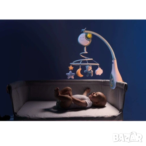 Музикална въртележка Chicco Next2Dreams 3в1 за бебешко легло синя, снимка 2 - Музикални играчки - 54307258