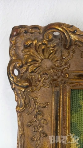 Голям стар гоблен с барокова рамка, снимка 5 - Гоблени - 51067701