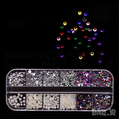 Палитра микс -камъни , перли  Т17, снимка 1 - Продукти за маникюр - 35608101