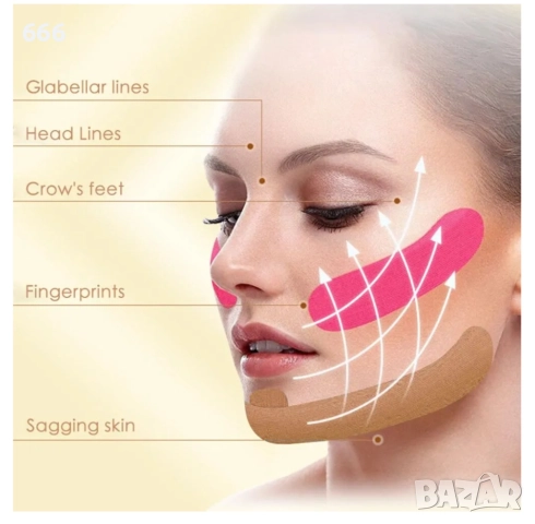 Кинезио лента за бръчки по лицето, снимка 5 - Козметика за лице - 52908348