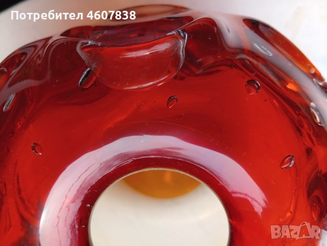 Ваза murano кехлибар 14/18 см, снимка 3 - Вази - 53957788