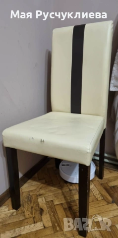 Трапезна маса Дони с четири кожени стола на мебели Виденов. , снимка 4 - Маси - 53233183