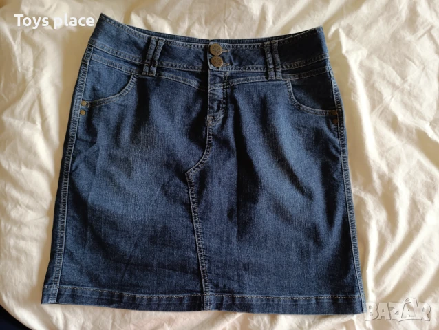 L/XL къса дънкова пола 2, снимка 2 - Поли - 50994869
