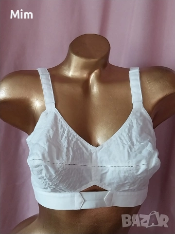 Винтидж Бял и черен сутиен от памук от 60 те години , снимка 6 - Бельо - 53898474